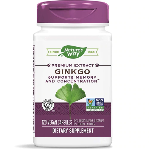 Nature's Way Ginkgo Biloba e Gotu Kola Premium - 120 Cápsulas Veganas para Foco e Memória