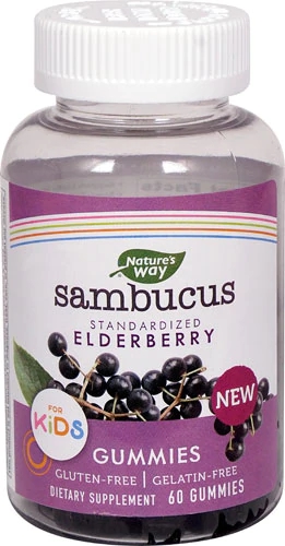 Nature's Way Sambucus Kids Gomas Mastigáveis - 60 Unidades para Imunidade Infantil