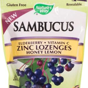 Nature's Way Sambucus Zinco Mel Limão Pastilhas - 24 Unidades - Suporte Imunológico