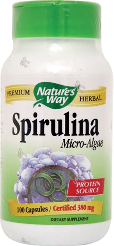 Nature's Way Spirulina Micro-Algae - 100 Cápsulas Veganas | Superalimento Nutritivo