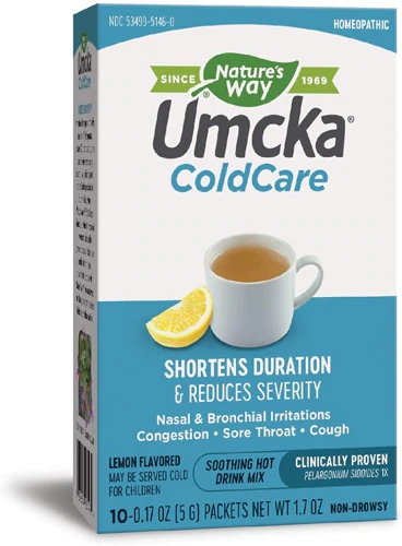 Nature's Way Umcka ColdCare Bebida Quente Limão - 10 Sachês (Total 43g)