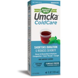 Nature's Way Umcka ColdCare Xarope Calmante Mentol 118ml - Alívio para Gripe e Resfriado