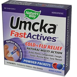 Nature's Way Umcka Cold Relief Sabor Frutas Vermelhas - 10 Sachês