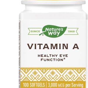 Nature's Way Vitamina A 3000mcg - 100 Cápsulas Softgel - Saúde Visual e Imunidade