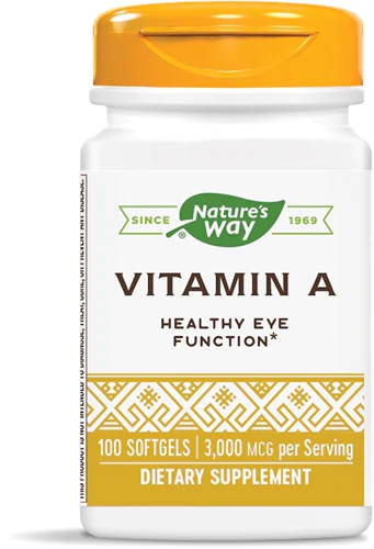 Nature's Way Vitamina A 3000mcg - 100 Cápsulas Softgel - Saúde Visual e Imunidade
