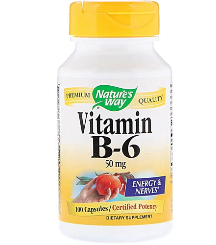 Nature's Way Vitamina B6 50mg - 100 Cápsulas Essenciais para o Bem-Estar