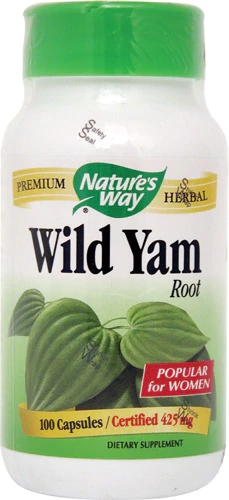 Nature's Way Wild Yam Root - Raiz de Inhame Selvagem 425 mg - 100 Cápsulas - Bem-Estar Feminino