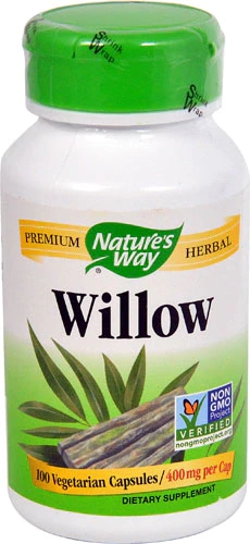 Nature's Way Willow Bark 400mg - 100 Cápsulas Vegetarianas - Alívio Natural