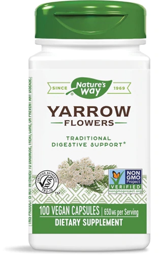 Nature's Way Yarrow Flower 325mg - 100 Cápsulas Vegetarianas - Saúde e Bem-Estar