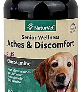 NaturVet Aches and Discomfort Senior Care para Cães - 60 Comprimidos Mastigáveis (Aprox. 27g)