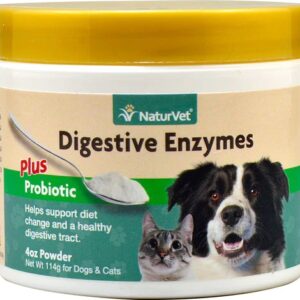 NaturVet Enzimas Digestivas com Probiótico para Cães e Gatos - 113g