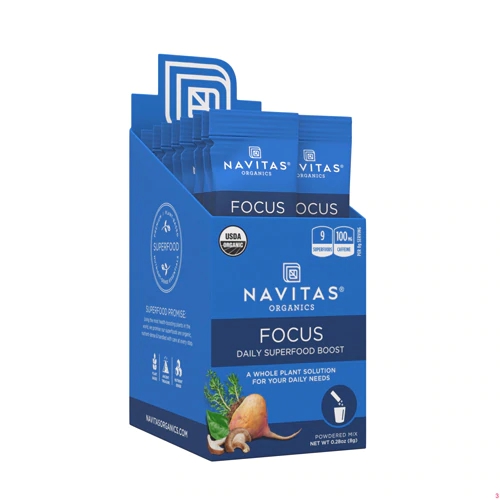 Navitas Organics Focus Daily Superfood Boost - 15 Sachês para Clareza Mental