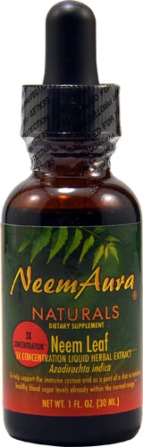 Extrato Líquido de Folha de Neem 3X Concentração - 30ml - Neem Aura Naturals