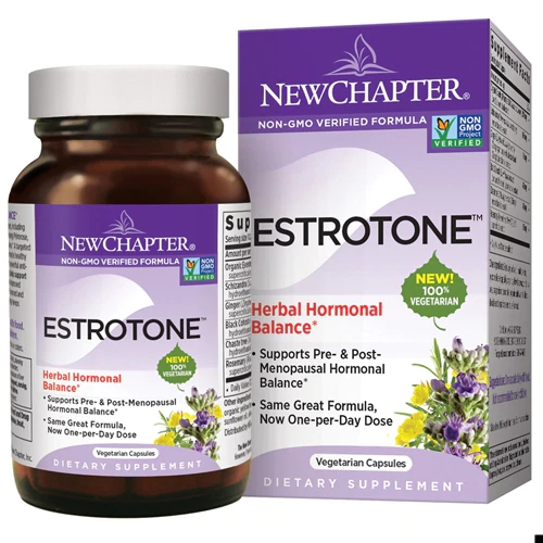 New Chapter Estrotone™ 30 Cápsulas Vegetarianas - Suporte ao Bem-Estar Feminino