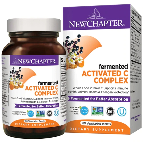 New Chapter Vitamina C Ativada Fermentada 180 Comprimidos Vegetarianos