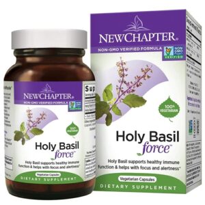 New Chapter Holy Basil Force - 30 Cápsulas Vegetarianas - Erva Sagrada para Bem-Estar
