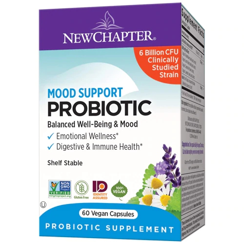 New Chapter Mood Support Probiotic 60 Cápsulas Veganas - Bem-Estar e Humor