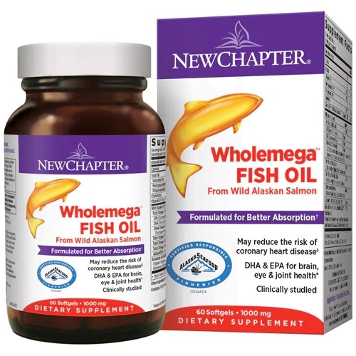 New Chapter Wholemega Ômega 3 de Salmão Selvagem 1000mg - 60 Cápsulas