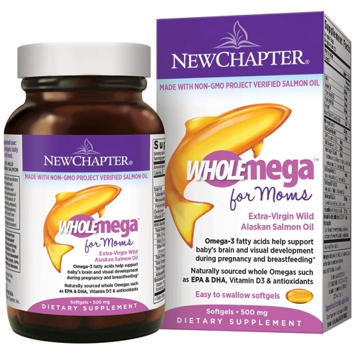 New Chapter Wholemega® for Moms - Óleo de Salmão Selvagem Alabamês - 500mg por Dose - 180 Cápsulas Gelatinosas