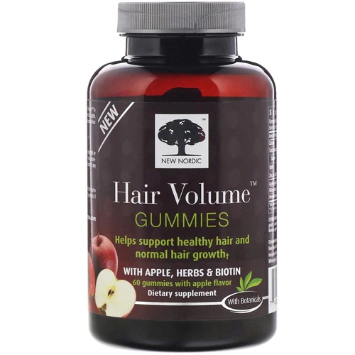 New Nordic Hair Volume Gummies Maçã - 60 Gomas para Volume Capilar
