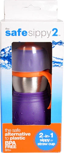 Caneca de Transição New Wave Enviro Safe Sippy2 Roxo 312g - Livre de BPA