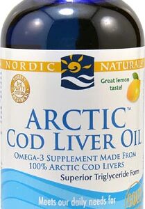 Óleo de Fígado de Bacalhau Ártico Nordic Naturals Sabor Limão 237ml - Saúde Cardiovascular e Cerebral