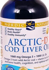 Óleo de Fígado de Bacalhau Nordic Naturals Arctic-D™ Limão 237ml - Saúde Imunológica e Óssea