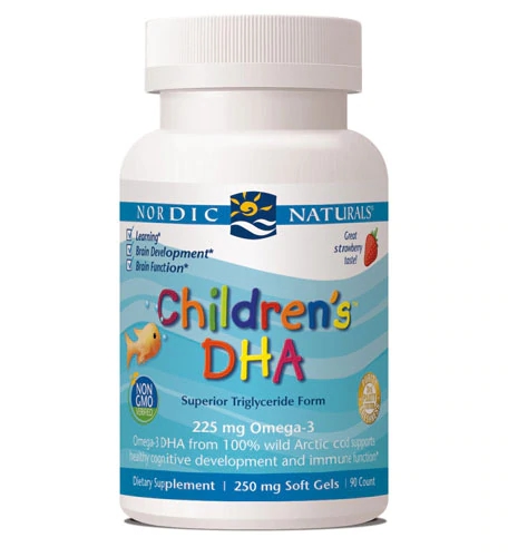 Nordic Naturals Children's DHA Sabor Morango - 250mg de Ômega-3 - 90 Gomas Mastigáveis