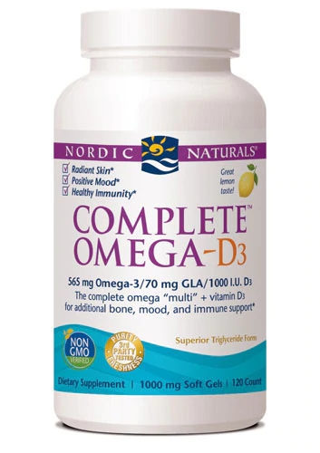 Nordic Naturals Complete Omega D3 Limão 1000 UI Vitamina D3 - 120 Cápsulas Gelatinosas