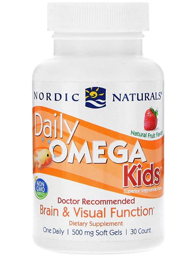 Nordic Naturals Daily Omega Kids Morango 500 mg - 30 Gomas Mastigáveis