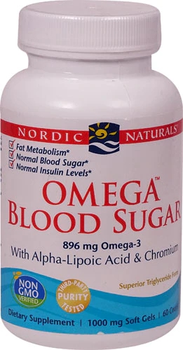 Nordic Naturals Omega Blood Sugar 1000 mg - 60 Cápsulas Gelatinosas - Suporte Metabólico