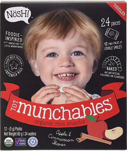 Nosh Tot Munchables Rice Snacks Apple Cinnamon -- 26 Piece