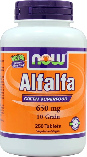 NOW Alfalfa 650 mg - 250 Comprimidos: Potencialize Sua Saúde Naturalmente
