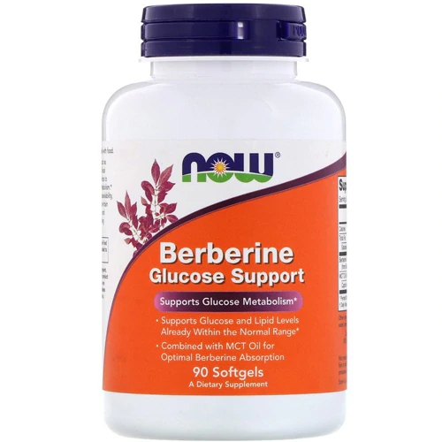 NOW Berberine Glucose Support - Suporte para Glicose 90 Softgels