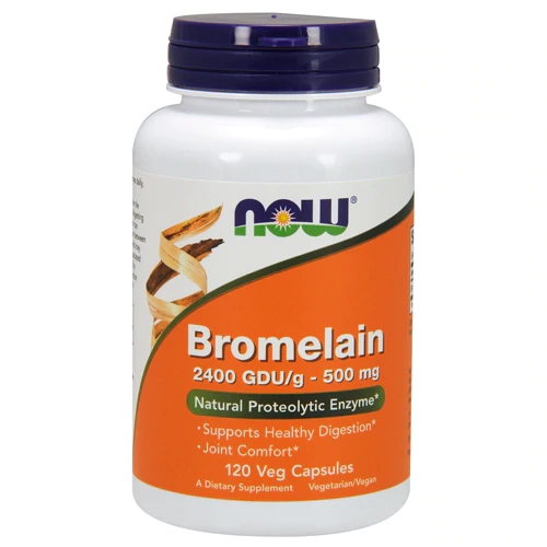 NOW Bromelain 500 mg - 120 Cápsulas Vegetais - Enzima Digestiva da Abacaxi