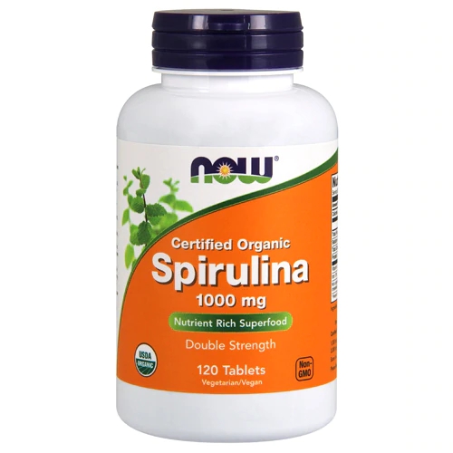 Spirulina Orgânica Certificada NOW Foods - 1000 mg - 120 Comprimidos