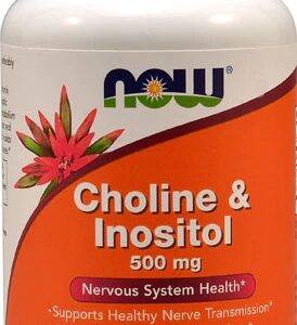NOW Choline & Inositol 100 Cápsulas Veganas - Suporte Cognitivo e Metabólico