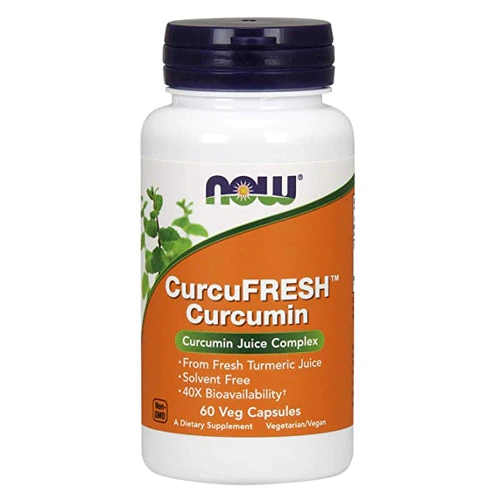 NOW CurcuFresh Cúrcuma - 60 Cápsulas Vegetais - Curcumina Pura