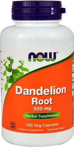 NOW Dandelion Root - Raiz de Dente de Leão 500mg - 100 Cápsulas Vegetais