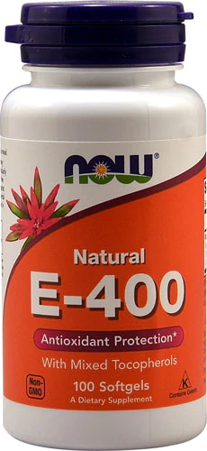 Vitamina E 400 UI NOW Foods - 100 Cápsulas Softgel