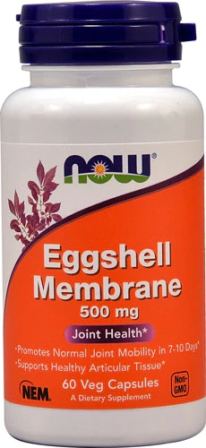 NOW Eggshell Membrane 500mg - 60 Cápsulas Veganas - Saúde das Articulações