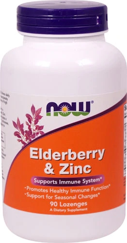 NOW Elderberry & Zinc - 90 Pastilhas para Imunidade e Bem-Estar