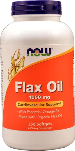 NOW Flax Oil Óleo de Linhaça 1000mg - 250 Cápsulas Gelatinosas - Saúde e Bem-Estar