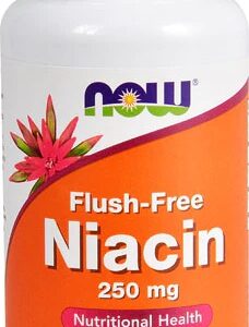 NOW Foods Flush Free Niacin 250mg - Vitamina B3 Sem Rubor 90 Cápsulas Vegetais