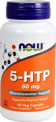 NOW Foods 5-HTP 50mg - 90 Cápsulas Vegetais - Bem-Estar e Humor