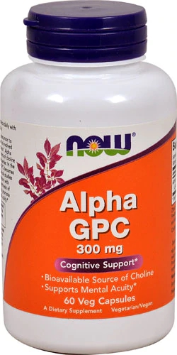 NOW Foods Alpha GPC 300mg 60 VegCaps - Suporte Cognitivo e Memória