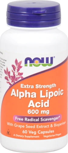 NOW Foods Ácido Alfa-Lipoico 600mg - 60 Cápsulas Vegetais