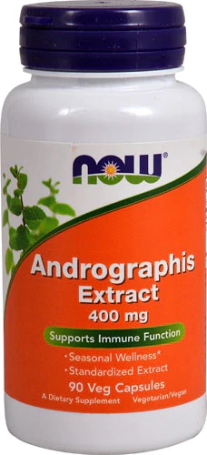 NOW Foods Andrographis Extract 400mg - 90 Cápsulas Vegetarianas para Bem-Estar