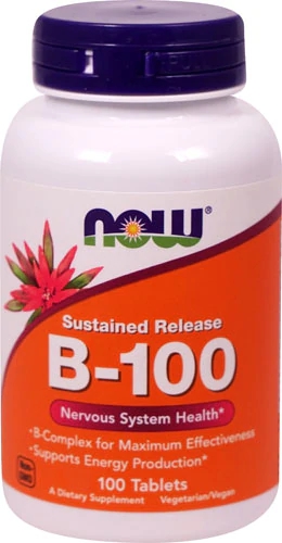 NOW Foods B-100 Sustained Release - 100 Comprimidos: Energia e Bem-Estar Duradouros