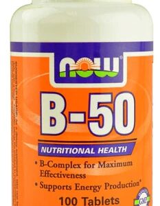 NOW Foods B-50 Complexo de Vitaminas B - 100 Tabletes - Energia e Bem-Estar